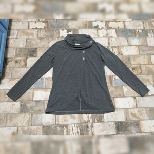 Maurices XL Gray Cowl Button Sweater